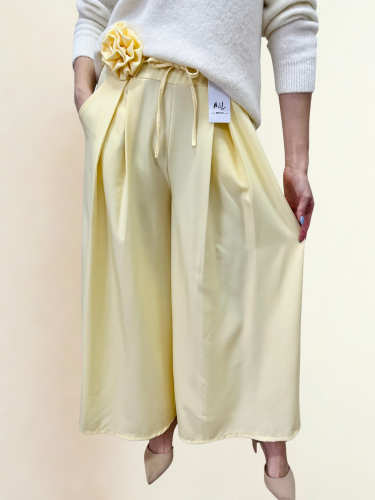 Spodnie materiałowe żółte masełkowe z wiskozy szeroka nogawka eleganckie _1.png