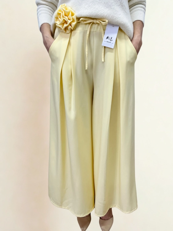Spodnie materiałowe żółte masełkowe z wiskozy szeroka nogawka eleganckie _3.png
