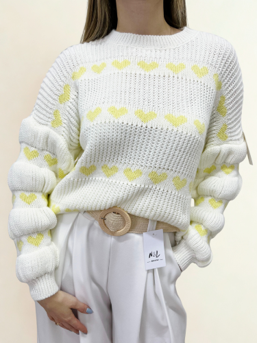 Sweter biały w serduszka żółte bufiaste rękawy wiosenny_2.png